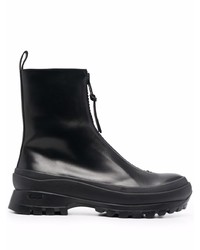 Bottines chelsea en cuir noires Jil Sander