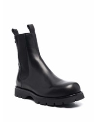 Bottines chelsea en cuir noires Jil Sander