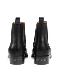 Bottines chelsea en cuir noires Gucci