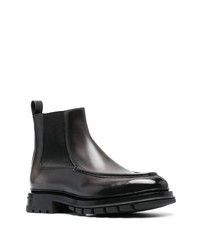 Bottines chelsea en cuir noires Santoni