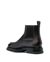 Bottines chelsea en cuir noires Santoni