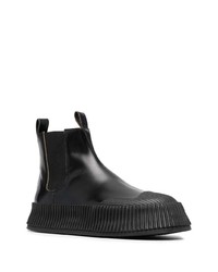 Bottines chelsea en cuir noires Jil Sander