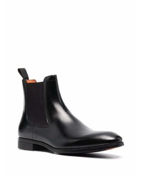 Bottines chelsea en cuir noires Santoni