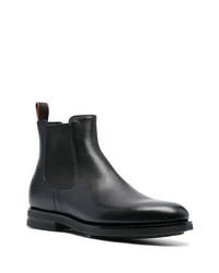 Bottines chelsea en cuir noires Santoni