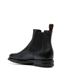 Bottines chelsea en cuir noires Santoni