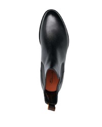 Bottines chelsea en cuir noires Santoni