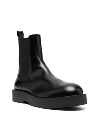 Bottines chelsea en cuir noires Jil Sander