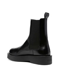 Bottines chelsea en cuir noires Jil Sander