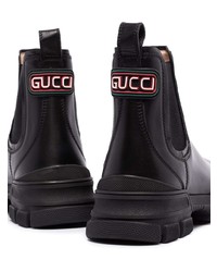 Bottines chelsea en cuir noires Gucci