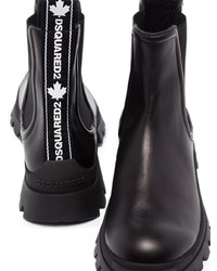 Bottines chelsea en cuir noires DSQUARED2