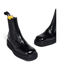 Bottines chelsea en cuir noires Marni