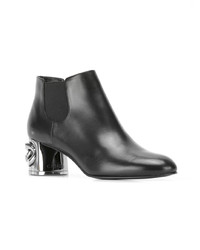 Bottines chelsea en cuir noires Casadei