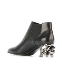 Bottines chelsea en cuir noires Casadei