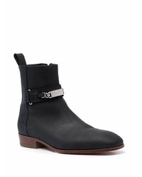 Bottines chelsea en cuir noires Philipp Plein