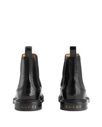 Bottines chelsea en cuir noires Gucci