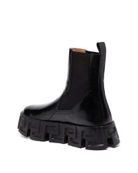 Bottines chelsea en cuir noires Versace