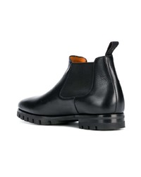 Bottines chelsea en cuir noires Santoni