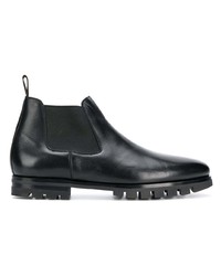 Bottines chelsea en cuir noires Santoni