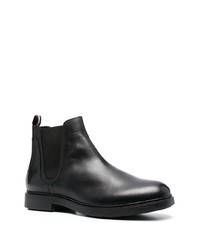 Bottines chelsea en cuir noires Tommy Hilfiger