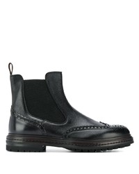 Bottines chelsea en cuir noires Santoni