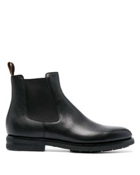 Bottines chelsea en cuir noires Santoni