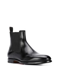 Bottines chelsea en cuir noires Santoni