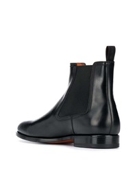 Bottines chelsea en cuir noires Santoni