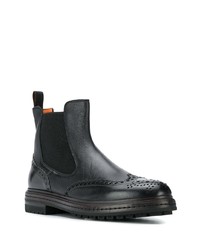 Bottines chelsea en cuir noires Santoni