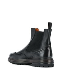 Bottines chelsea en cuir noires Santoni