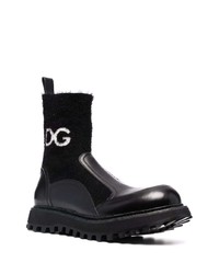 Bottines chelsea en cuir noires Dolce & Gabbana