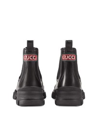 Bottines chelsea en cuir noires Gucci