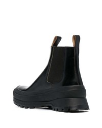 Bottines chelsea en cuir noires Jil Sander