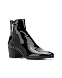 Bottines chelsea en cuir noires Balmain