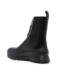 Bottines chelsea en cuir noires Jil Sander