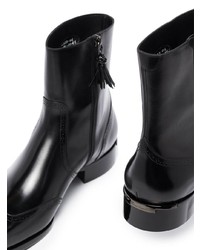 Bottines chelsea en cuir noires Santoni