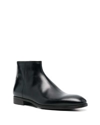 Bottines chelsea en cuir noires Santoni