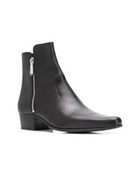 Bottines chelsea en cuir noires Balmain