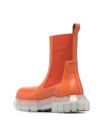 Bottines chelsea en cuir orange Rick Owens