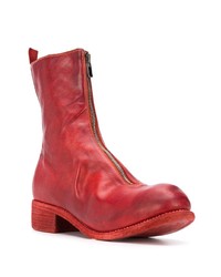 Bottines chelsea en cuir rouges Guidi