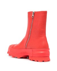 Bottines chelsea en cuir rouges CamperLab