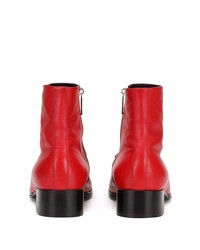 Bottines chelsea en cuir rouges Dolce & Gabbana