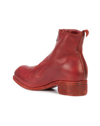 Bottines chelsea en cuir rouges Guidi