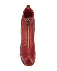 Bottines chelsea en cuir rouges Guidi