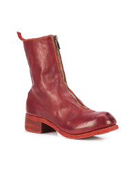 Bottines chelsea en cuir rouges Guidi