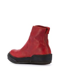 Bottines chelsea en cuir rouges Guidi