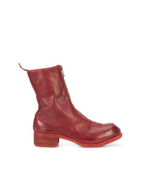 Bottines chelsea en cuir rouges Guidi