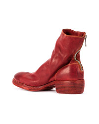 Bottines chelsea en cuir rouges Guidi