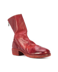 Bottines chelsea en cuir rouges Guidi