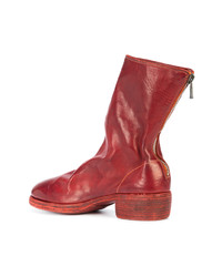 Bottines chelsea en cuir rouges Guidi