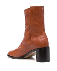 Bottines chelsea en cuir tabac Maison Margiela